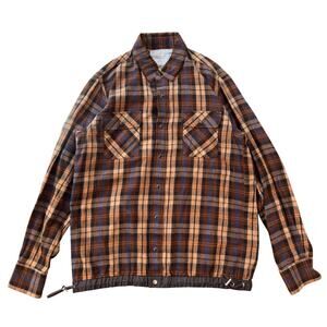 Sacai Brown Sinch Flannel - Made in Japan - Size 1 - 19x27